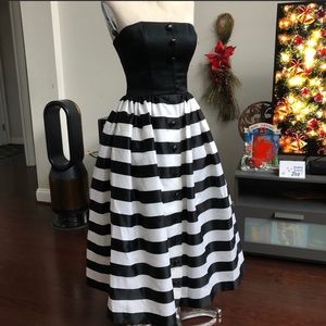 Vintage Victor Costa Striped Skirt Cocktail dress